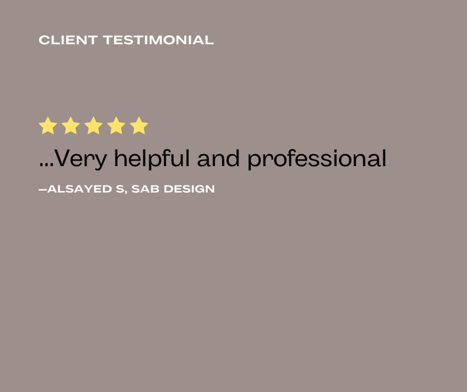 Alsayed S. Testimonial Very Helpful and Professional